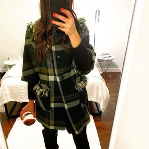 60s Vintage Betty Rose Wool plaid cape Coat